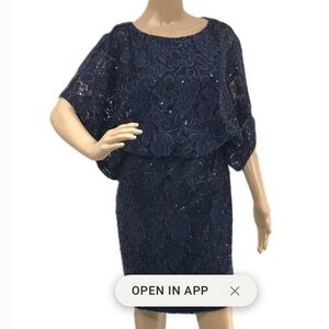 Jessica Howard Sparkly Navy Blue Knee length Sequin Dress Size 12